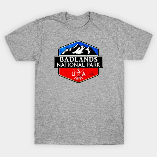 BADLANDS NATIONAL PARK SOUTH DAKOTA USA MOUNTAINS HIKING CAMPING HIKE CAMP HUNTING T-Shirt by heybert00